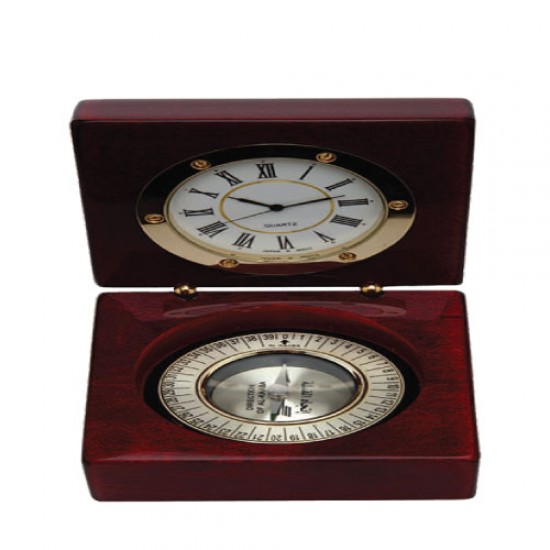 Wooden Desk clock with Kaaba