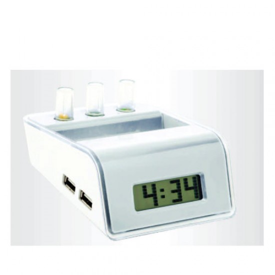 Eco Friendly Water Powered Desk Clock With USB Hub