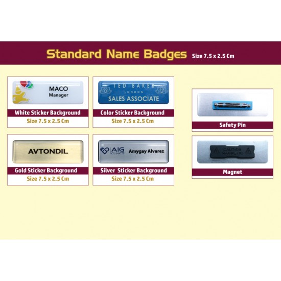 Standard 7.5 x 2.5 Cm_Name Badges