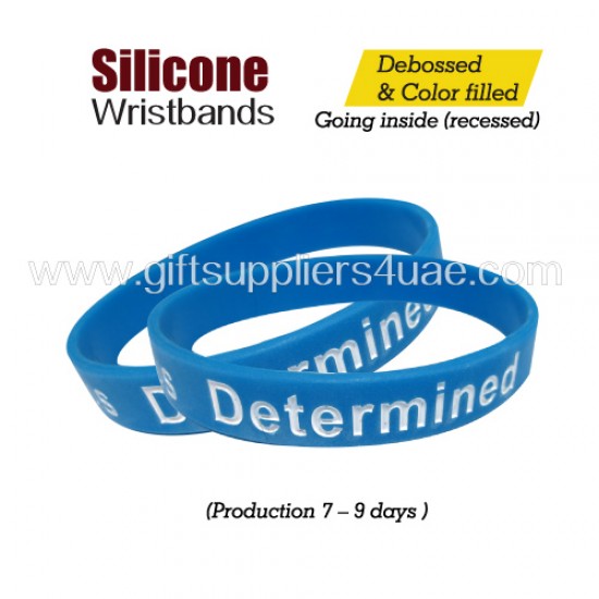 Silicone Wristbands with Debossing and color filling 