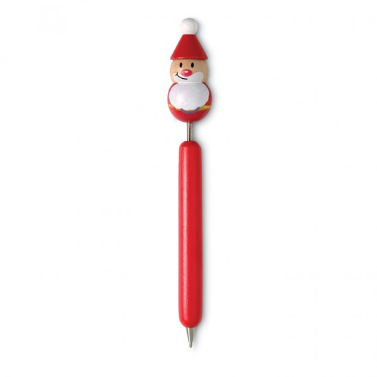 Colourful wooden ball pen with Christmas motifs on the top