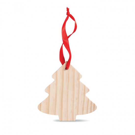 Wooden hanger tree shaped with red ribbon