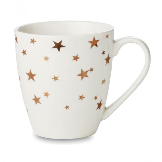 Ceramic mug with star decal in gold