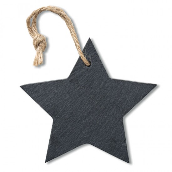 Slate hanger star shaped with cord hanger