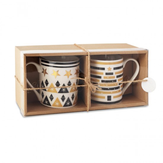Set including 2 ceramic mugs