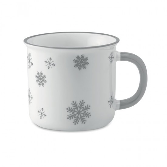 Ceramic style 290 ml vintage mug with snowflake design