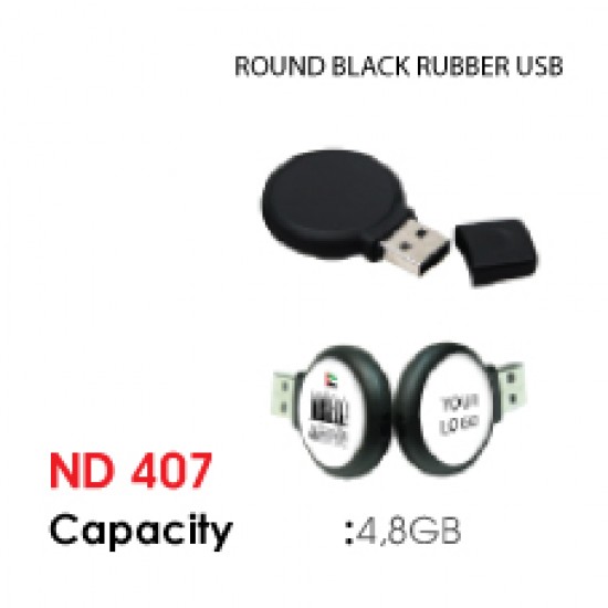 UAE spread of the union Round Black Rubber USB