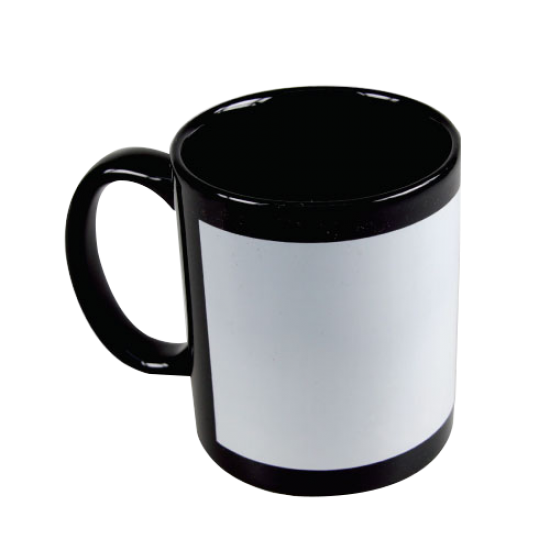 Mugs in Black with White Printable area